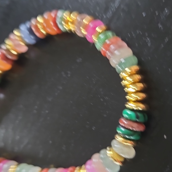 Moda International Multicolor Beaded Genuine Stone Bracelet - Picture 4 of 6